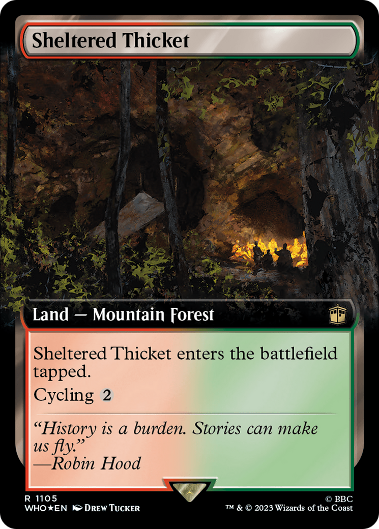 Sheltered Thicket (Extended Art) (Surge Foil) [Doctor Who] | Gear Gaming Fayetteville
