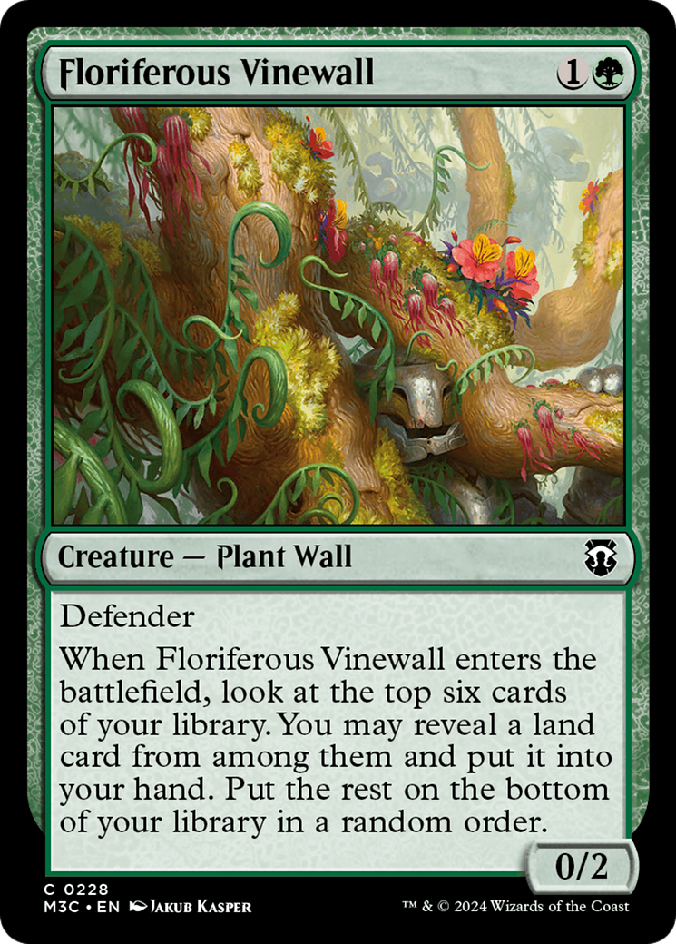 Floriferous Vinewall (Ripple Foil) [Modern Horizons 3 Commander] | Gear Gaming Fayetteville