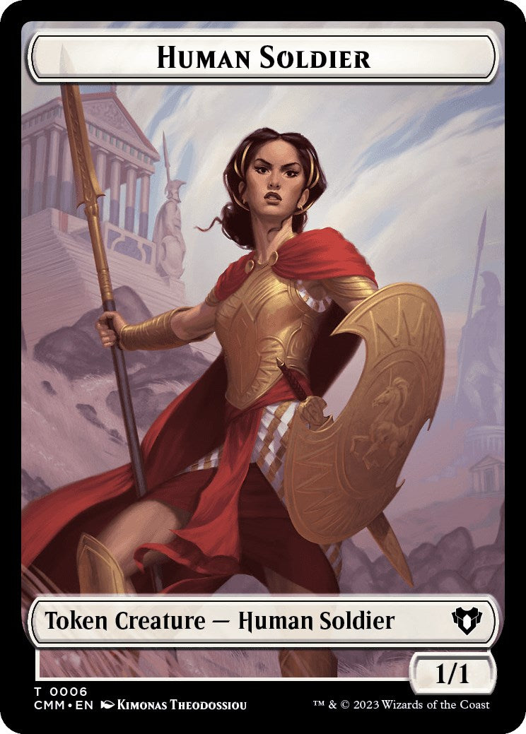 Human Soldier // Dwarf Berserker Double-Sided Token [Commander Masters Tokens] | Gear Gaming Fayetteville