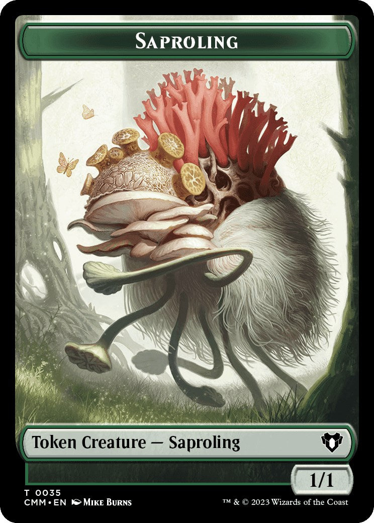 Saproling // Elf Druid Double-Sided Token [Commander Masters Tokens] | Gear Gaming Fayetteville