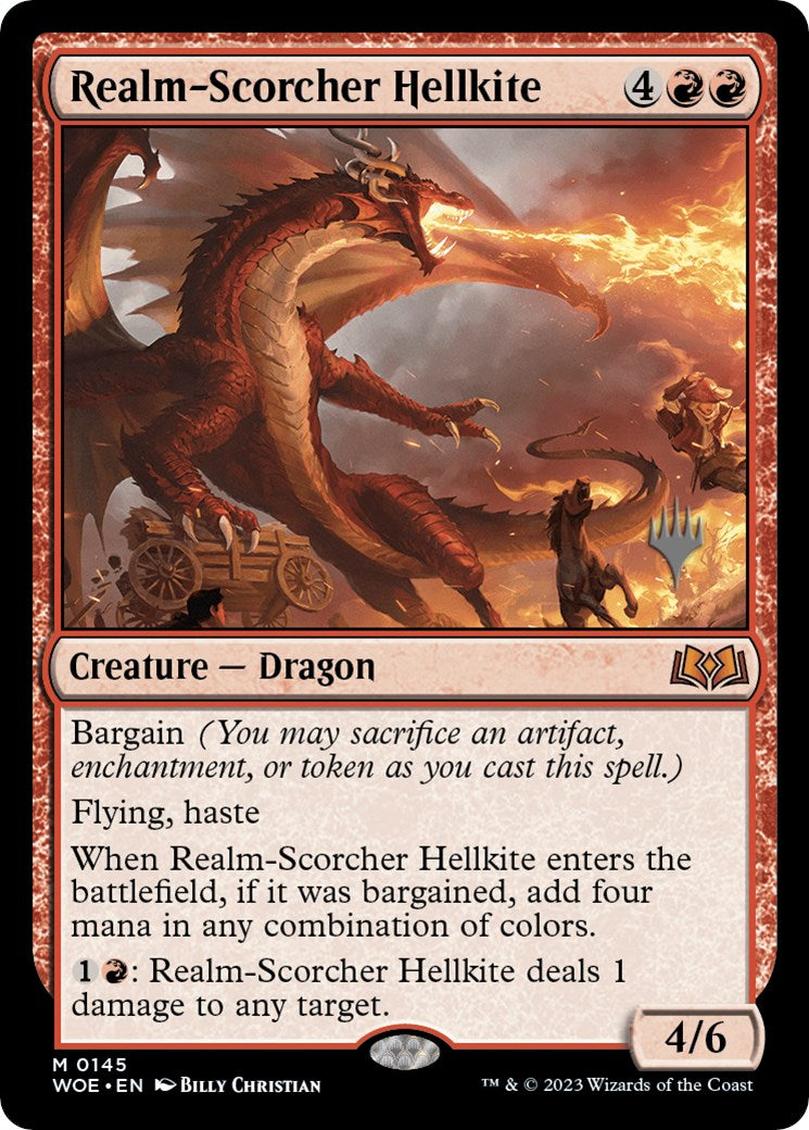 Realm-Scorcher Hellkite (Promo Pack) [Wilds of Eldraine Promos] | Gear Gaming Fayetteville