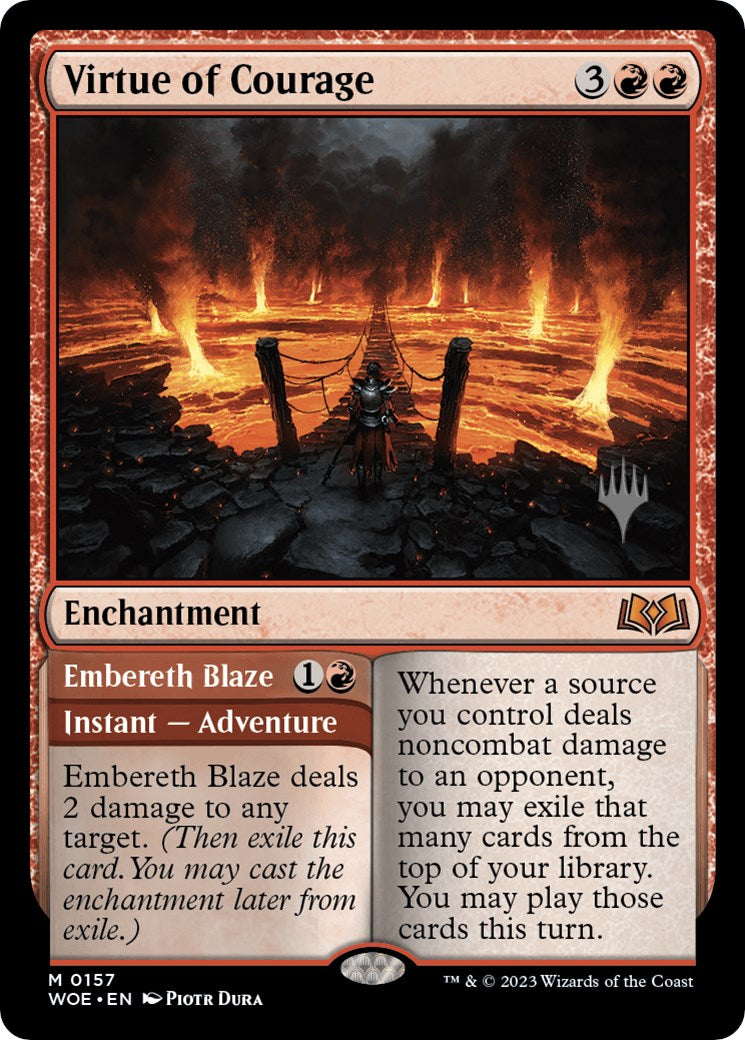 Virtue of Courage //Embereth Blaze (Promo Pack) [Wilds of Eldraine Promos] | Gear Gaming Fayetteville