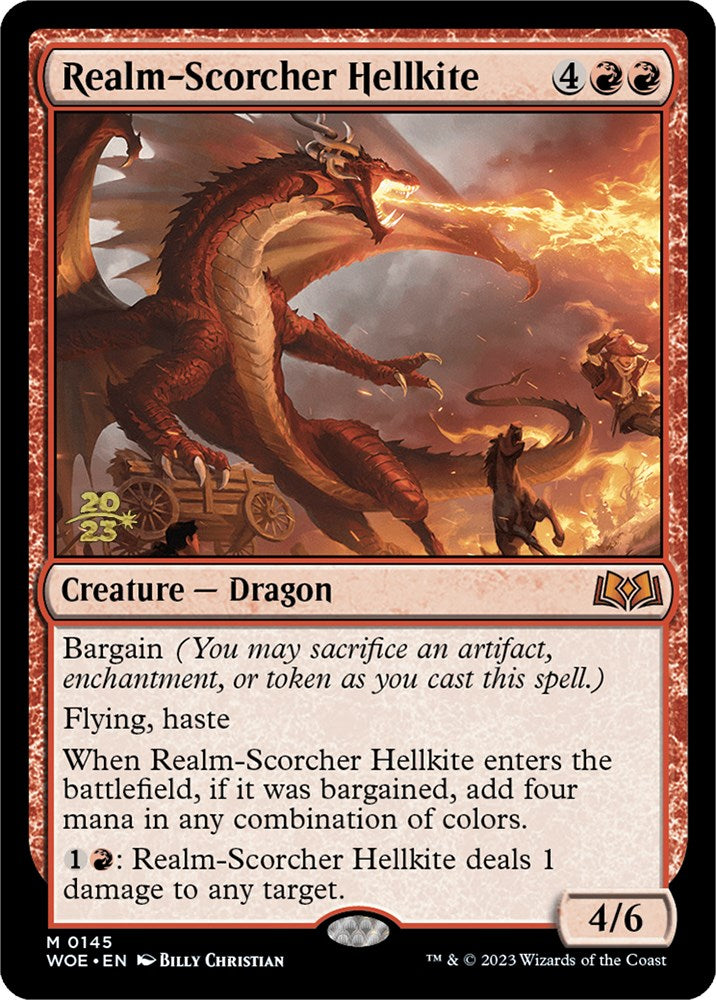 Realm-Scorcher Hellkite [Wilds of Eldraine Prerelease Promos] | Gear Gaming Fayetteville