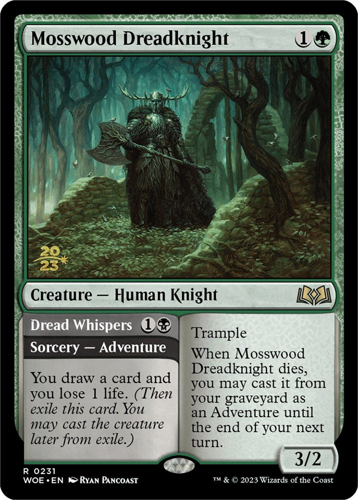 Mosswood Dreadknight // Dread Whispers [Wilds of Eldraine Prerelease Promos] | Gear Gaming Fayetteville