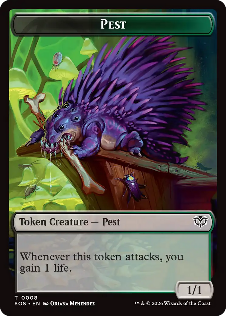 Fractal (0004) // Pest (0008) Double-Sided Token [Secrets of Strixhaven Tokens] | Gear Gaming Fayetteville