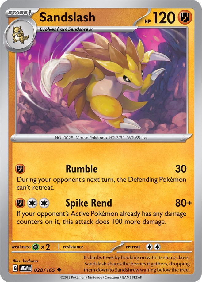 Sandslash (028/165) [Scarlet & Violet 151] | Gear Gaming Fayetteville