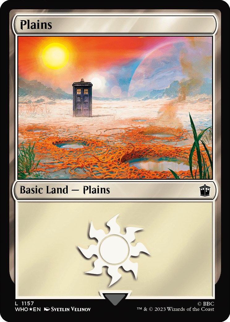 Plains (1157) (Surge Foil) [Doctor Who] | Gear Gaming Fayetteville