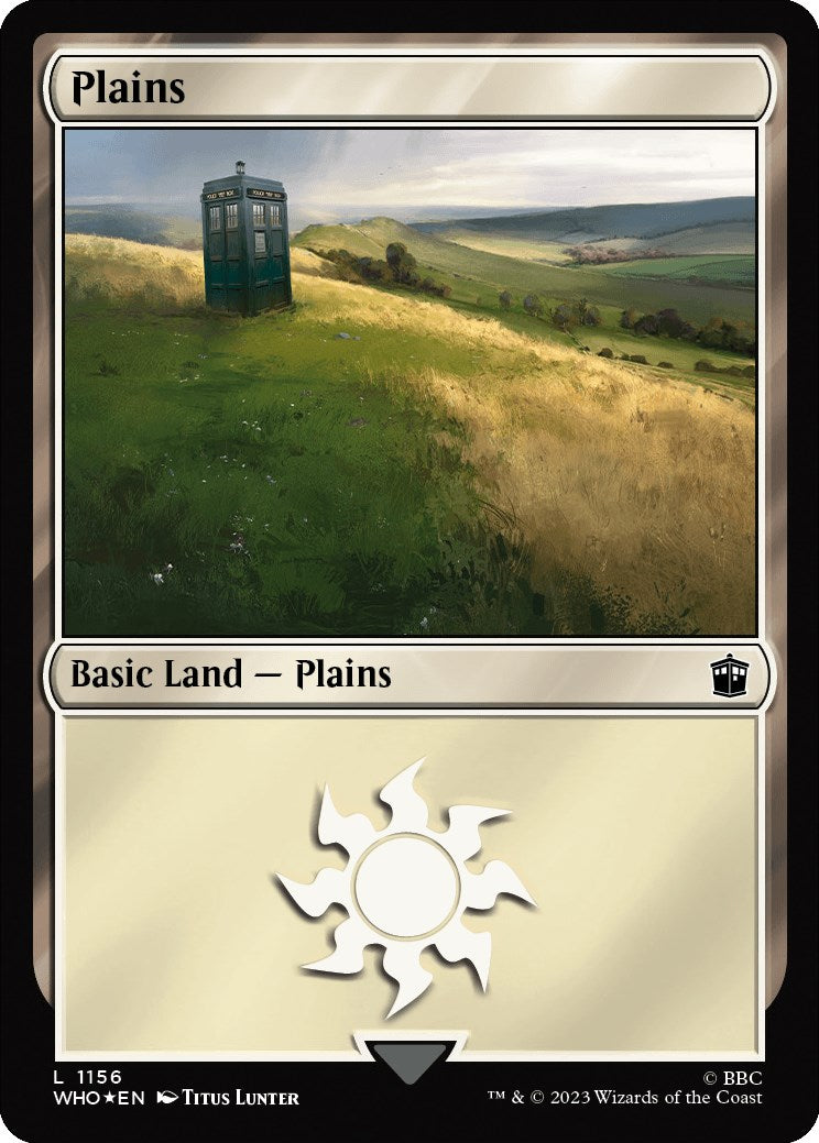 Plains (1156) (Surge Foil) [Doctor Who] | Gear Gaming Fayetteville