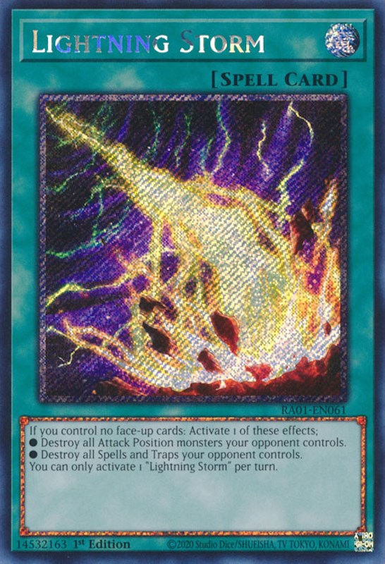 Lightning Storm [RA01-EN061] Platinum Secret Rare | Gear Gaming Fayetteville