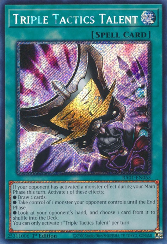 Triple Tactics Talent [RA01-EN063] Platinum Secret Rare | Gear Gaming Fayetteville