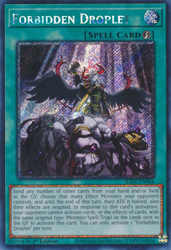 Forbidden Droplet [RA01-EN064] Platinum Secret Rare | Gear Gaming Fayetteville