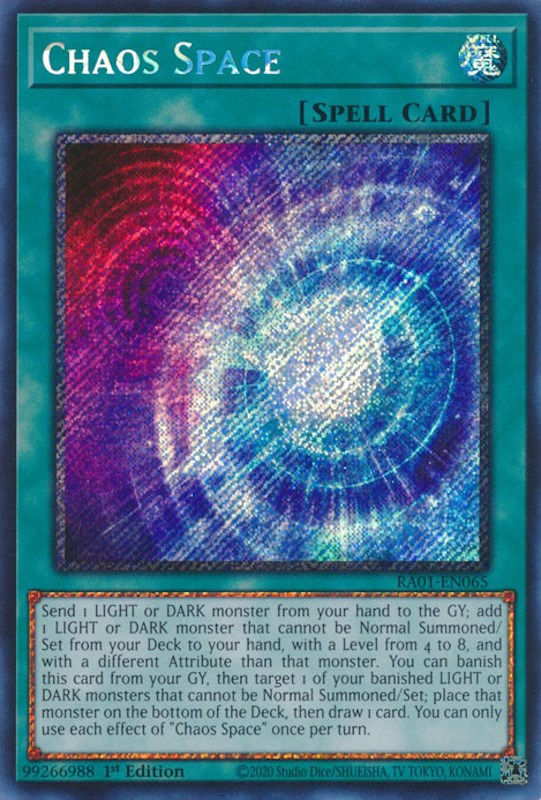 Chaos Space [RA01-EN065] Platinum Secret Rare | Gear Gaming Fayetteville