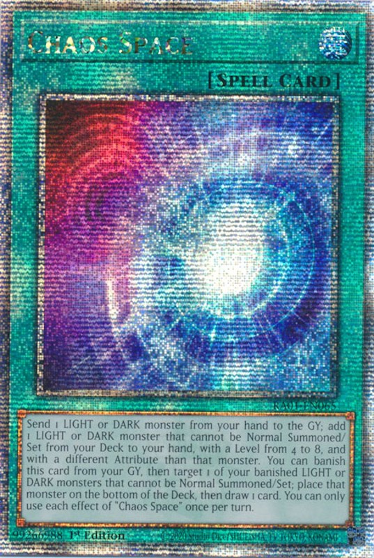 Chaos Space [RA01-EN065] Quarter Century Secret Rare | Gear Gaming Fayetteville