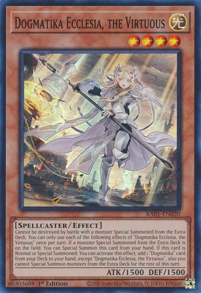 Dogmatika Ecclesia, the Virtuous [RA01-EN020] Super Rare | Gear Gaming Fayetteville