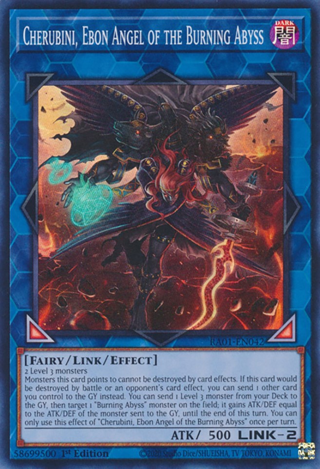 Cherubini, Ebon Angel of the Burning Abyss [RA01-EN042] Super Rare | Gear Gaming Fayetteville