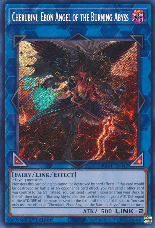 Cherubini, Ebon Angel of the Burning Abyss [RA01-EN042] Secret Rare | Gear Gaming Fayetteville