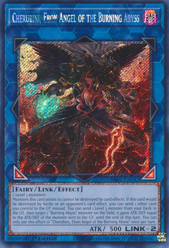 Cherubini, Ebon Angel of the Burning Abyss [RA01-EN042] Platinum Secret Rare | Gear Gaming Fayetteville