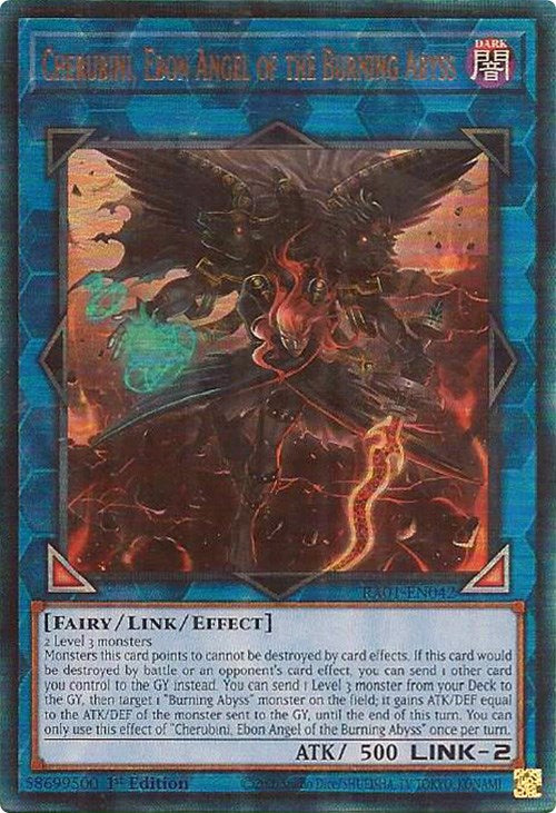 Cherubini, Ebon Angel of the Burning Abyss [RA01-EN042] Prismatic Ultimate Rare | Gear Gaming Fayetteville