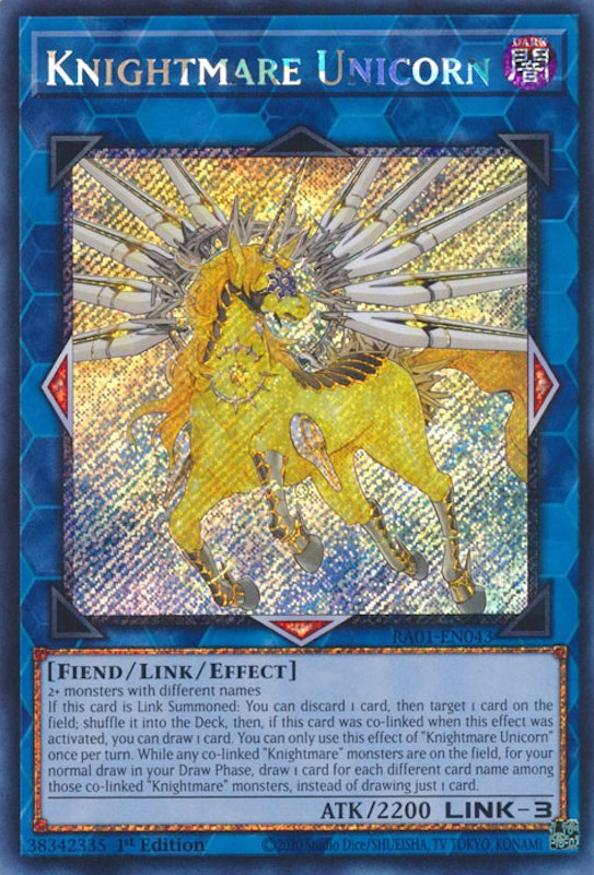 Knightmare Unicorn [RA01-EN043] Platinum Secret Rare | Gear Gaming Fayetteville