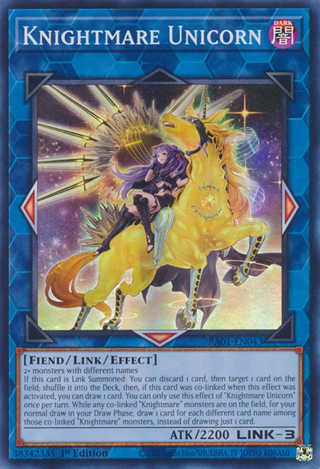 Knightmare Unicorn (Alternate Art) [RA01-EN043] Super Rare | Gear Gaming Fayetteville