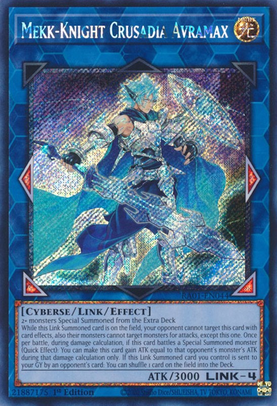 Mekk-Knight Crusadia Avramax [RA01-EN044] Platinum Secret Rare | Gear Gaming Fayetteville