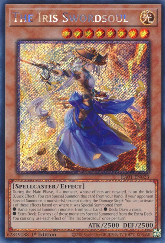 The Iris Swordsoul [RA01-EN023] Platinum Secret Rare | Gear Gaming Fayetteville