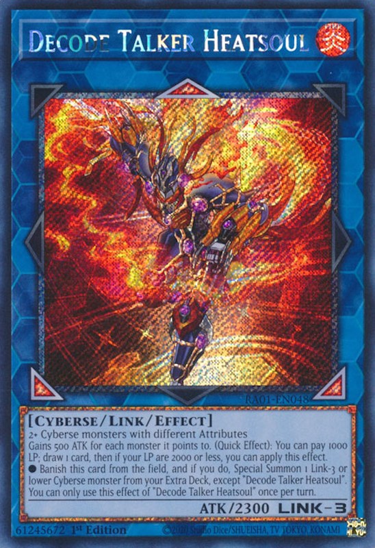 Decode Talker Heatsoul [RA01-EN048] Platinum Secret Rare | Gear Gaming Fayetteville