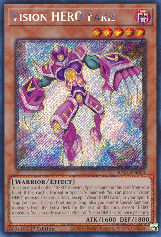 Vision HERO Faris [RA01-EN004] Platinum Secret Rare | Gear Gaming Fayetteville