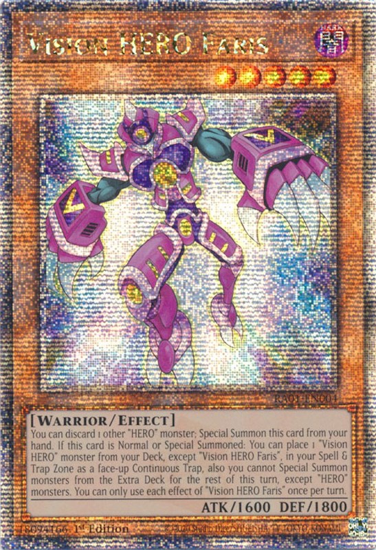 Vision HERO Faris [RA01-EN004] Quarter Century Secret Rare | Gear Gaming Fayetteville