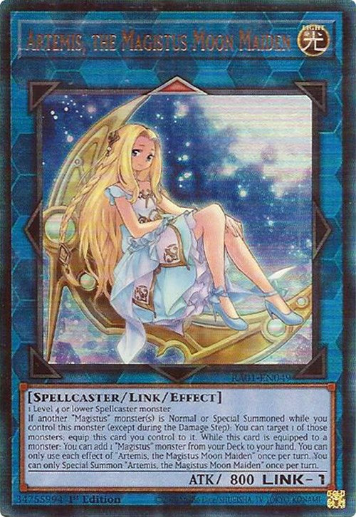 Artemis, the Magistus Moon Maiden [RA01-EN049] Prismatic Ultimate Rare | Gear Gaming Fayetteville