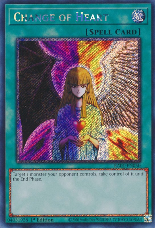 Change of Heart [RA01-EN050] Platinum Secret Rare | Gear Gaming Fayetteville