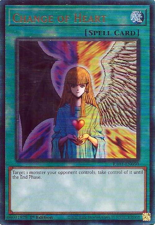 Change of Heart [RA01-EN050] Prismatic Ultimate Rare | Gear Gaming Fayetteville