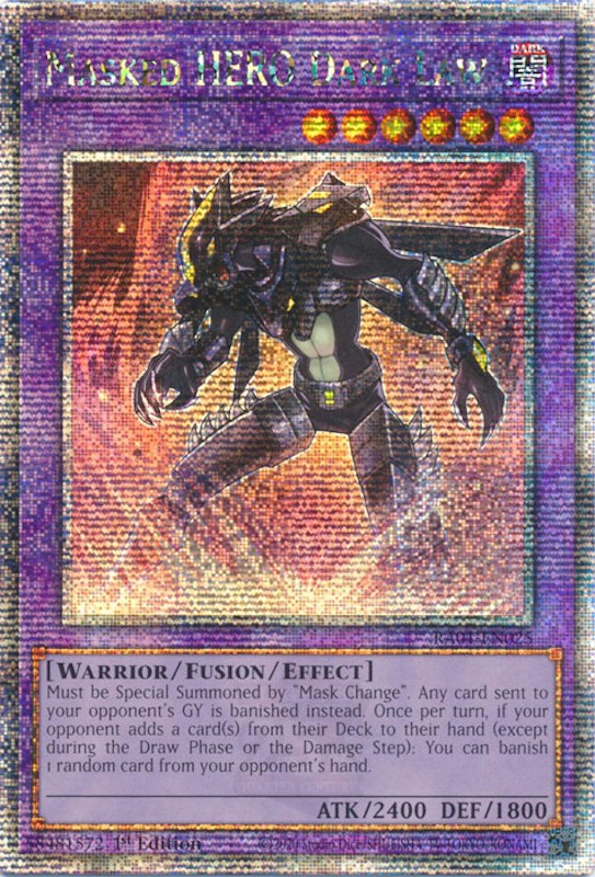 Masked HERO Dark Law [RA01-EN025] Quarter Century Secret Rare | Gear Gaming Fayetteville