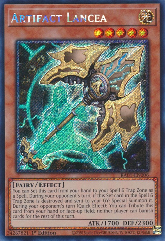 Artifact Lancea [RA01-EN006] Platinum Secret Rare | Gear Gaming Fayetteville