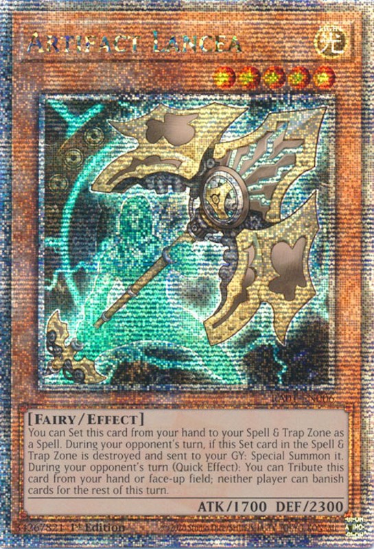 Artifact Lancea [RA01-EN006] Quarter Century Secret Rare | Gear Gaming Fayetteville