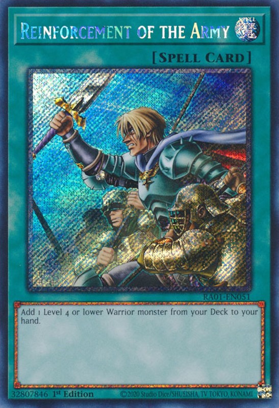 Reinforcement of the Army [RA01-EN051] Platinum Secret Rare | Gear Gaming Fayetteville