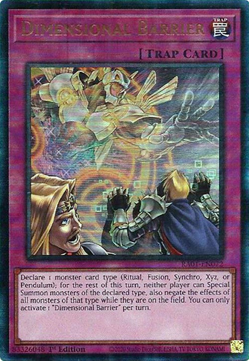 Dimensional Barrier [RA01-EN072] Prismatic Ultimate Rare | Gear Gaming Fayetteville