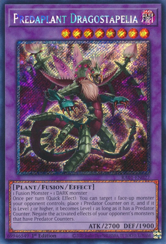 Predaplant Dragostapelia [RA01-EN027] Platinum Secret Rare | Gear Gaming Fayetteville