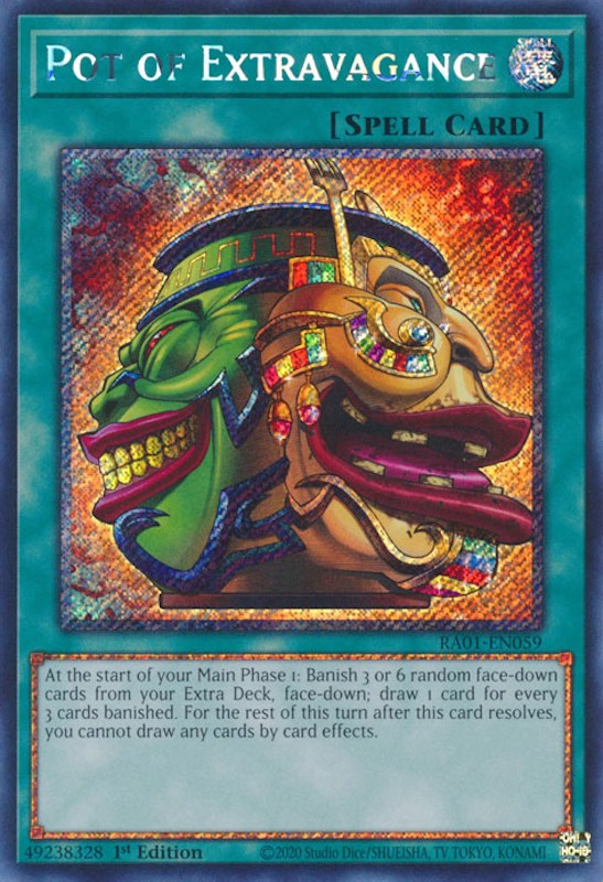 Pot of Extravagance [RA01-EN059] Platinum Secret Rare | Gear Gaming Fayetteville