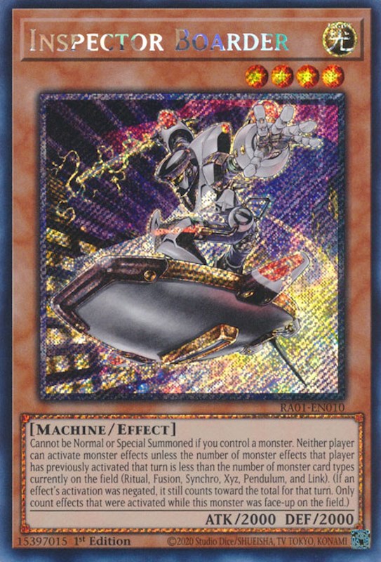 Inspector Boarder [RA01-EN010] Platinum Secret Rare | Gear Gaming Fayetteville