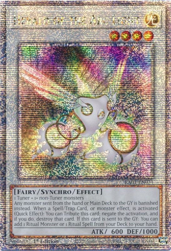 Herald of the Arc Light [RA01-EN031] Quarter Century Secret Rare | Gear Gaming Fayetteville