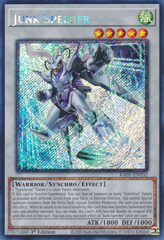 Junk Speeder [RA01-EN032] Platinum Secret Rare | Gear Gaming Fayetteville