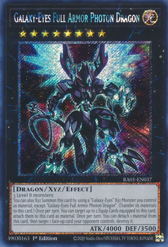 Galaxy-Eyes Full Armor Photon Dragon [RA01-EN037] Platinum Secret Rare | Gear Gaming Fayetteville