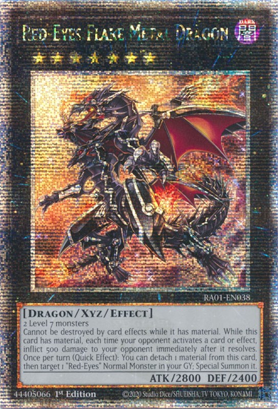 Red-Eyes Flare Metal Dragon [RA01-EN038] Quarter Century Secret Rare | Gear Gaming Fayetteville