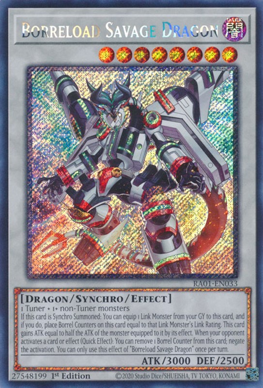 Borreload Savage Dragon [RA01-EN033] Platinum Secret Rare | Gear Gaming Fayetteville