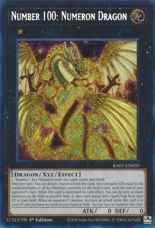 Number 100: Numeron Dragon [RA01-EN039] Secret Rare | Gear Gaming Fayetteville