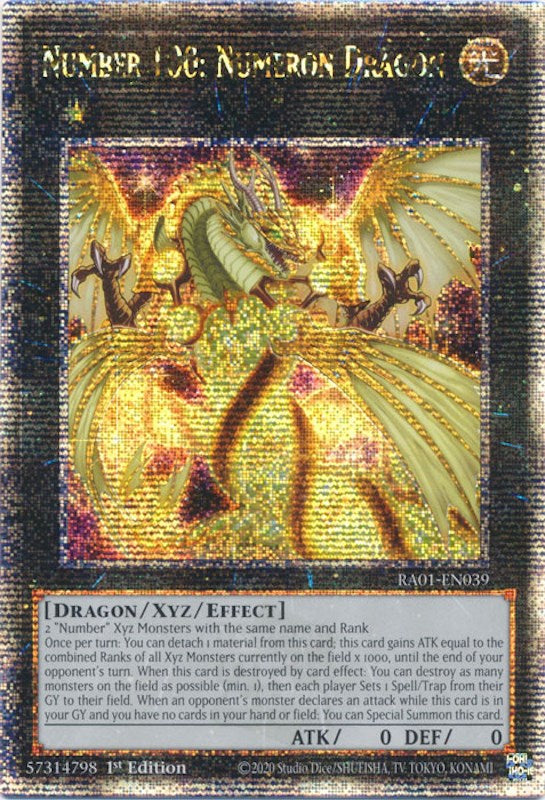 Number 100: Numeron Dragon [RA01-EN039] Quarter Century Secret Rare | Gear Gaming Fayetteville