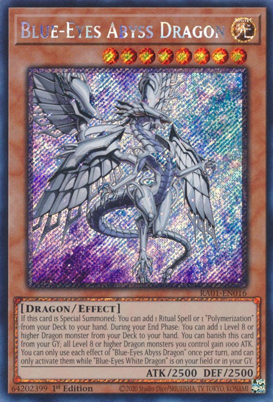 Blue-Eyes Abyss Dragon [RA01-EN016] Platinum Secret Rare | Gear Gaming Fayetteville