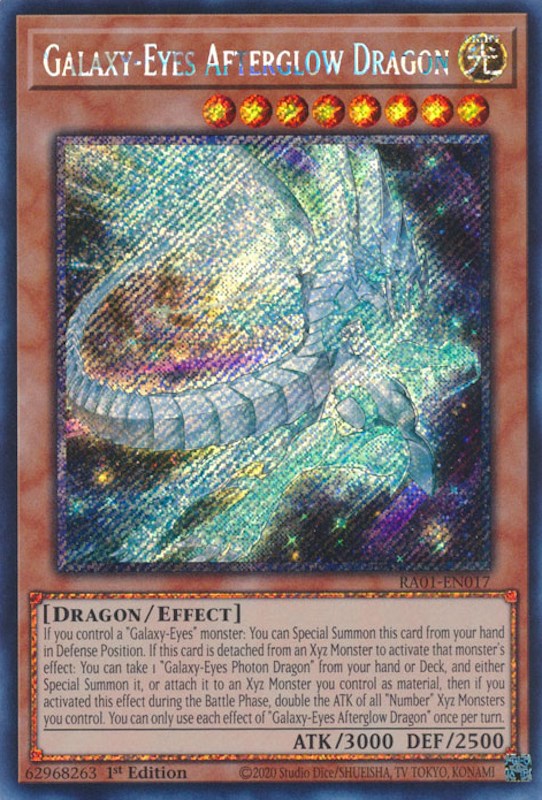 Galaxy-Eyes Afterglow Dragon [RA01-EN017] Platinum Secret Rare | Gear Gaming Fayetteville