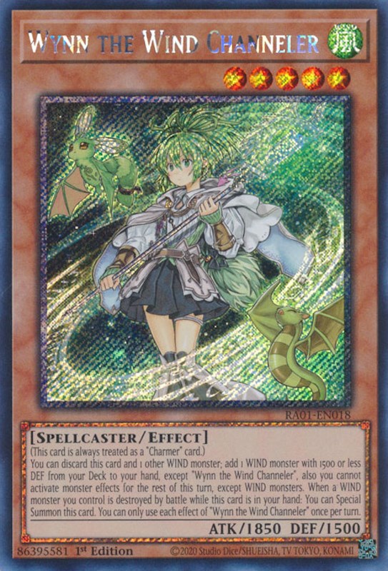 Wynn the Wind Channeler [RA01-EN018] Platinum Secret Rare | Gear Gaming Fayetteville